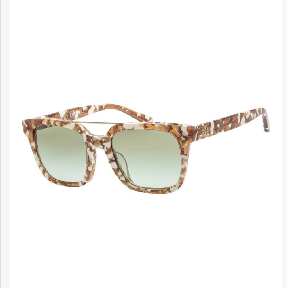 New Tory Burch Ivory Marble Tortoise Sunglasses